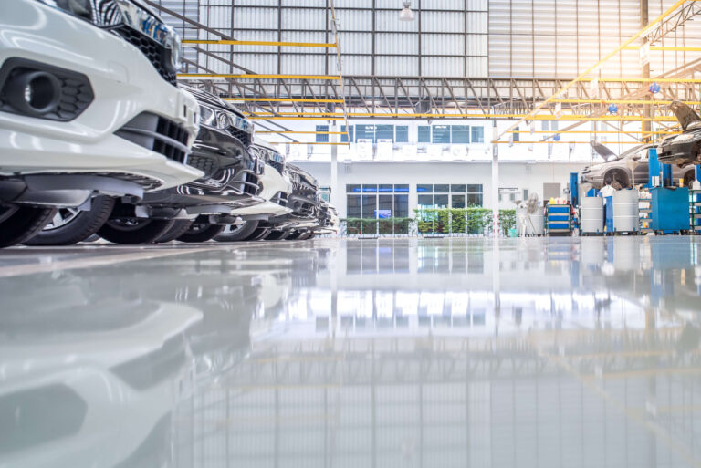 Auto workshop epoxy floor